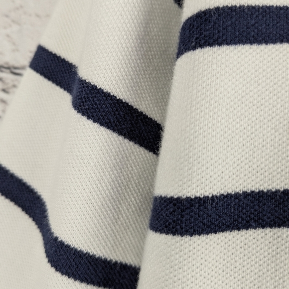 Polo short sleeve striped blue cotton shirt, pocket, XXL 2XL - Picture 5 of 8